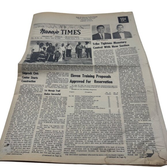 Vintage Navajo Times Newspaper July 18 1963 Vol. IV No. 26 Window Rock Arizona - Picture 1 of 11